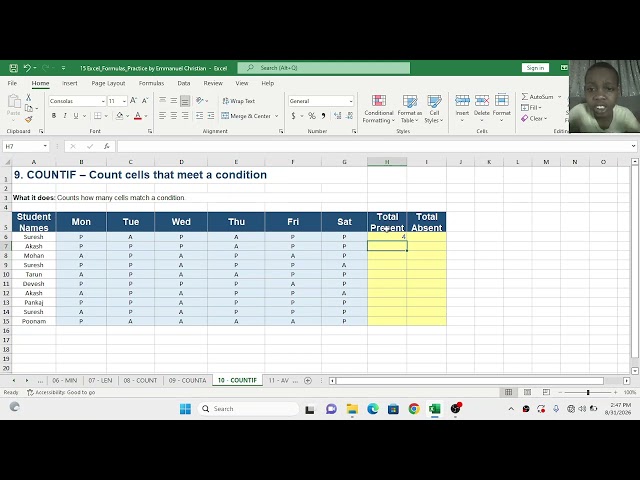 15 Basic Formulas In Excel and how to use them by a15 Year Old Emmanuel Christian