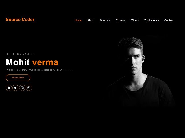 Personal Website in Html And CSS | Pure CSS Web Design Template | Personal Website in HTML & CSS