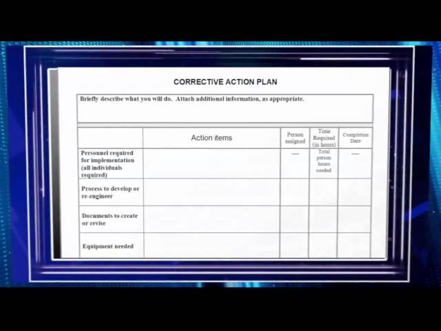 Creating a Corrective Action Plan Video Preview