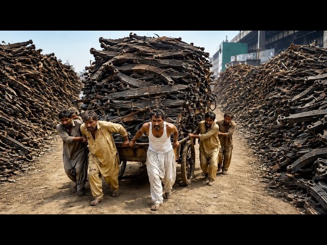 Incredible Recycling Process of Old Leaf springs Into Chaff Cutter Blades | Factory Process 