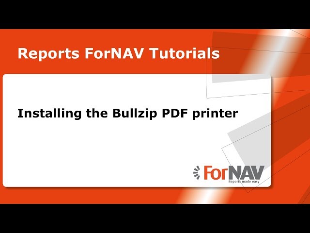 Installing the Bullzip PDF Printer Tutorial