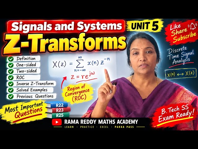 Z-Transforms 🔥 Unit 5 | Signals & Systems | ROC Important Questions | #BTechSS #SSR22 # SSR23 #R25S