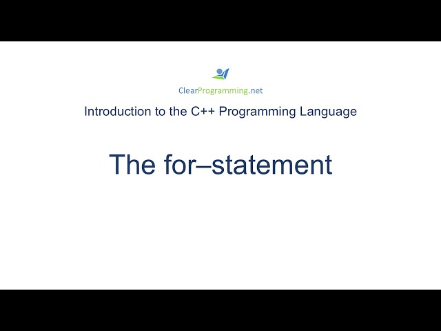 The for-statement in C++