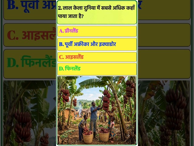 क्या आपने कभी 'लाल केला' देखा है? 🍌😲 | Amazing GK Quiz #Shorts
