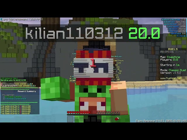 Expo Client updated AutoProjectiles... easy winstreak in duels
