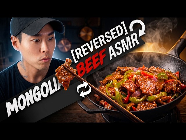 Zach Choi's Midnight Kitchen - Mongolian Beef | Cooking & Eating ASMR EP01 (But Reversed)