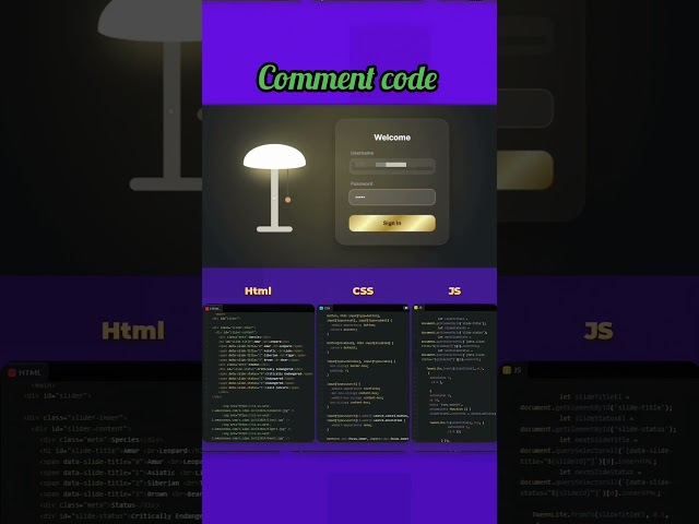 Create Login Page Opening Effect with Lights using HTML, CSS, JavaScript