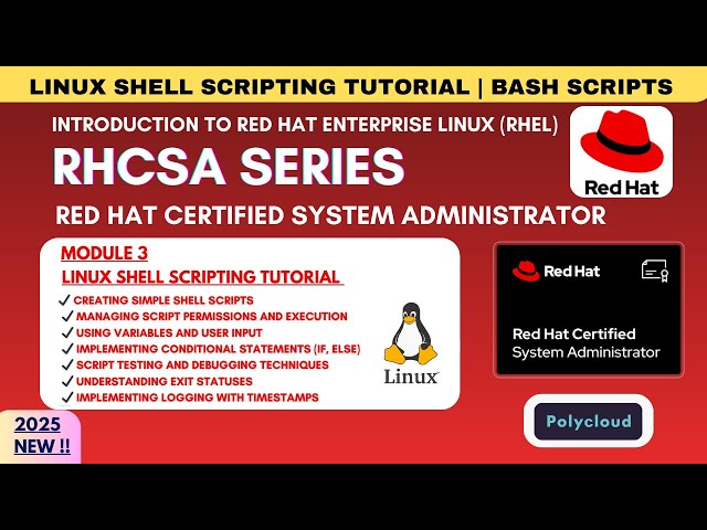 Linux Shell Scripting Tutorial | Bash Scripts for RHCSA | Red Hat Linux 2025