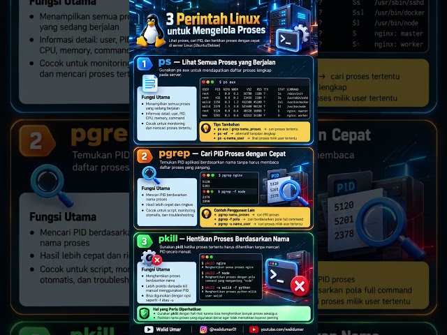3 Perintah Linux untuk Mengelola Proses Server: ps, pgrep, dan pkill