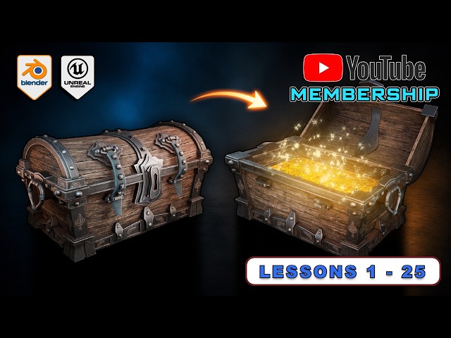 ⭐Members only⭐ Blender to Unreal Engine 5: Stylized Interactive Pirate Chest | Lessons 1-25
