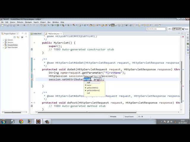 Servlet Tutorial 8 - Session Management by Arjun
