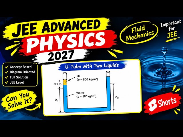 JEE Advanced Physics 2027 | Fluid Mechanics: U-Tube & Two Liquids | PYQ with Complete Solution