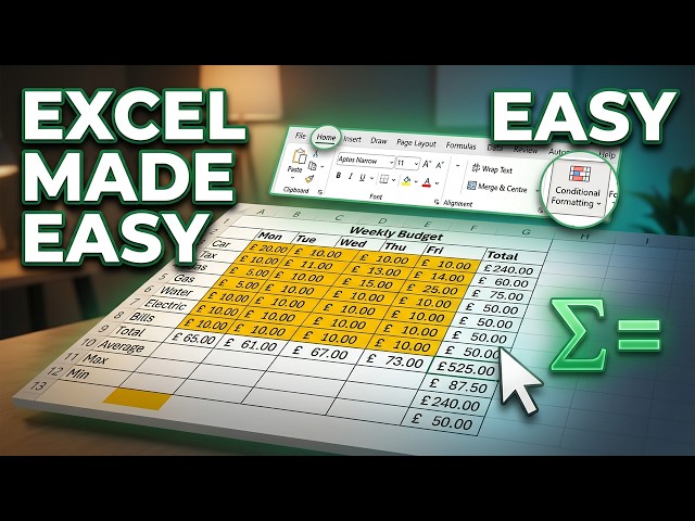 Learn Excel From Zero | Basics, Functions & Formatting