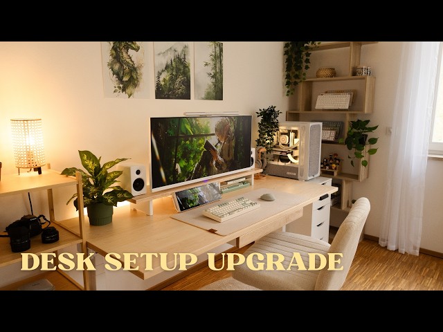 Upgrading my WFH desk setup 👩🏻‍💻✨ Standing desk, new PC case, cable management, wall art