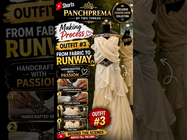 🔥 Designer Outfit #3 Making Process 😍Panchprema by Two Thread | From Fabric to Runway #Shorts 2026