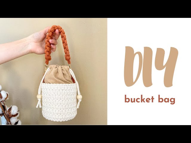 DIY: Macrame bucket bag | diy bucket bag time lapse