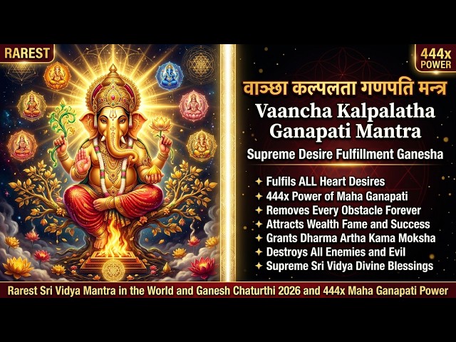 வாஞ்சா கல்பலதா கணபதி மந்திரம் | அரிய ஸ்ரீவித்யா மந்திரம் | 444 மடங்கு சக்தி | Ganesh Chaturthi 2026