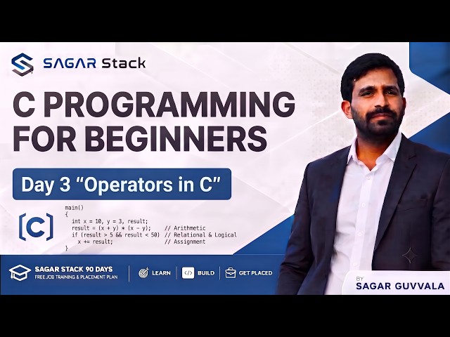 🔥 Day 3 – C Programming Zero to Hero | Operators in C | Complete Beginner Guide 🚀