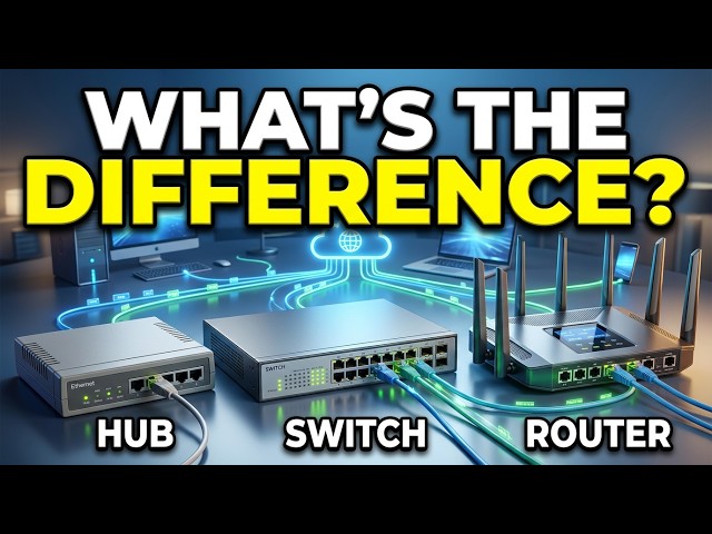 Hub, Switch, & Router Explained - What's the difference?