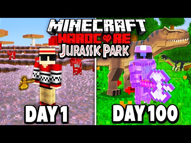 I Survived 100 Days in Jurassic Park on Minecraft.. Here's What Happened..