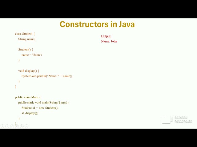 Constructors in Java