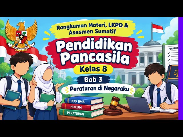 Rangkuman Materi, LKPD & Asesmen Sumatif Kelas 8 Pendidikan Pancasila Bab 3 Peraturan di Negaraku