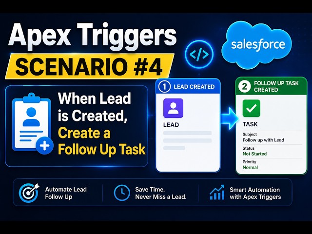 Salesforce Apex Trigger Scenario #4 | Create Follow-Up Task When Lead Is Created