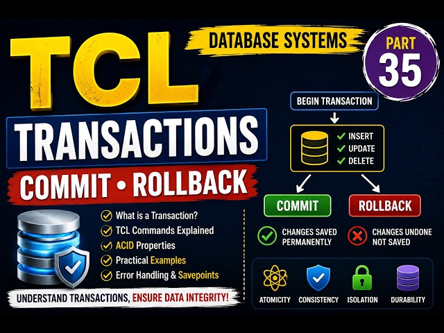 Transaction Control Language (TCL) in SQL Server | COMMIT, ROLLBACK & Transactions | Learn SQL | #35