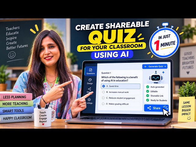 🚀 Create a Quiz with AI in 1 Minute! | No Manual Work | Step by Step Tutorial #Generativeai #AiQuiz