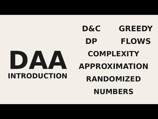 DAA 00 – Introduction to Design and Analysis of Algorithms | CS F364