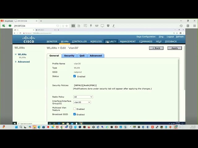 Adding AAA Server as authentication for Wireless Setup