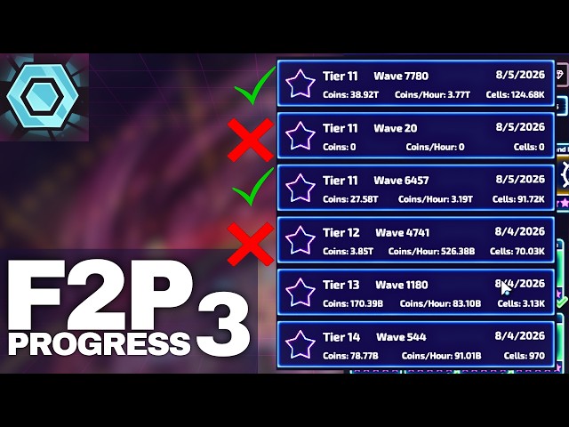 F2P Progress Series Ep. 3 | 4.41q | Tier Jumping is Hard (The Tower Idle Tower Defense)