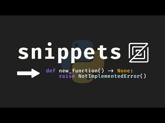 Python snippets in Zed are Awesome