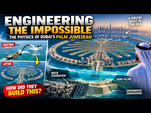Engineering the Impossible: The Physics Behind Dubai’s Palm Jumeirah | How They Built It #dubai #fyp