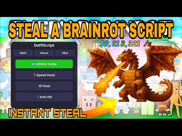 Steal a Brainrot Script GUI Hack | Instant Steal, Infinite Cash, Auto Lock Base + More!