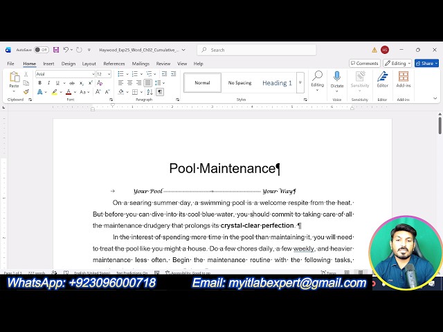 Exp25_Word_Ch02_Cumulative_Pool_Web | Word Chapter 2: Grader Cumulative - Pool #CumulativePool
