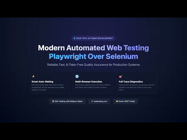 Modern Automated Web Testing: Playwright Over Selenium (2026 SDET Guide)