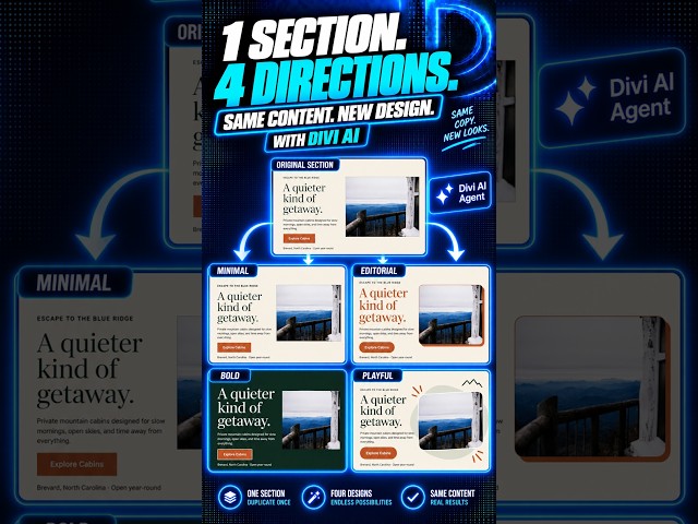 Turn One Divi Section Into Four Different Designs #Divi5 #WebDesign #Tips