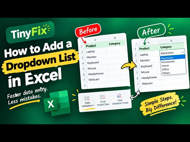 How to Add a Dropdown List in Excel