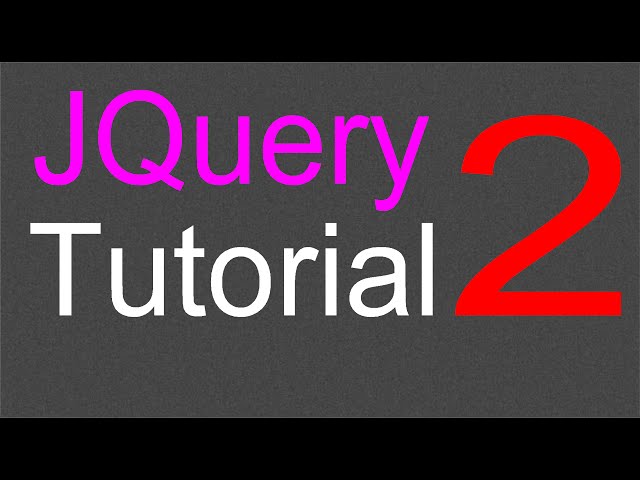 JQuery Tutorial for Beginners - 2 - Setting up the library
