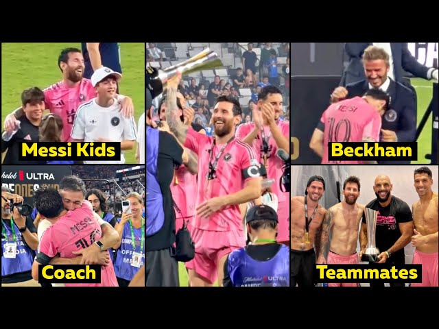 Messi Reaction to 5th TROPHY with Inter Miami Full Celebration vs Cruz Azul