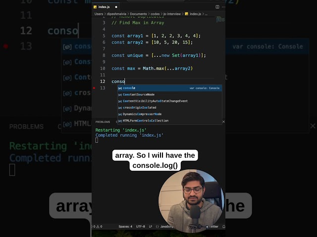JavaScript Interview - Remove Duplicates and Find Max Value in Array