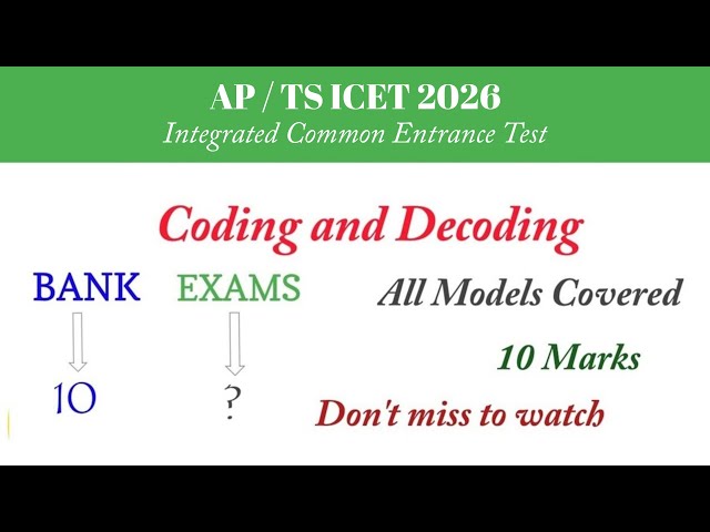 Coding and Decoding || AP/TS ICET 2026 || Passage Questions || 10 Marks || All Models || Must Watch
