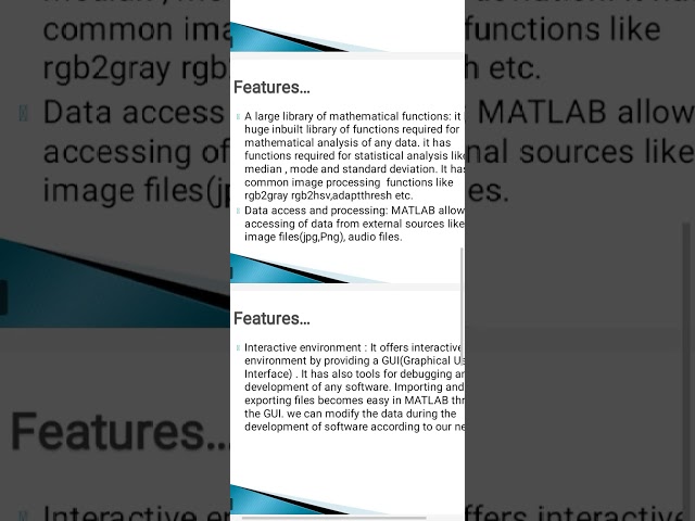 MATLAB Importance and Features /computer science