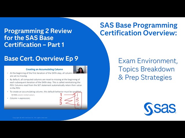 Programming 2 Review for the SAS Base Certification - Part 1 | Base Cert. Overview Ep 9