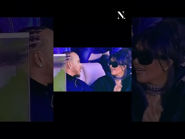 Kim Kardashian & Lewis Hamilton at Super Bowl