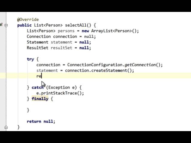 Java and JDBC tutorial #5: Select all values