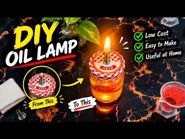 How to Make a Homemade Oil Lamp from a Jam Jar | DIY Kerosene Lamp Craft🔥