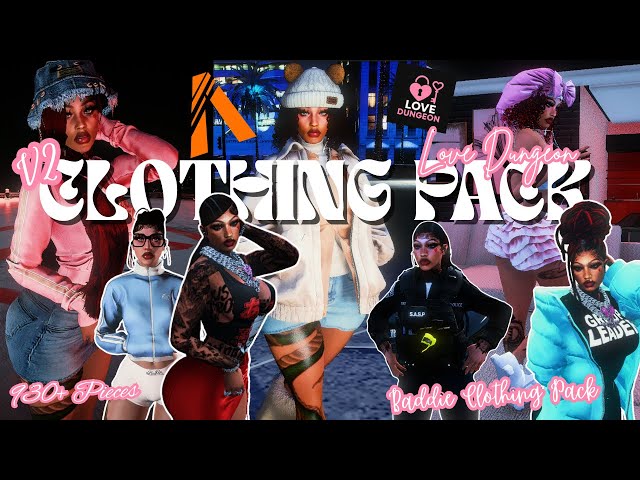 The NEW Love Dungeon V2 Hair & Clothing Pack 😍930+| Pieces TOS Friendly | FiveM Baddie Showcase
