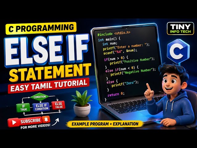 C Programming ELSE IF Statement 🔥 | Easy Tamil Tutorial for Beginners